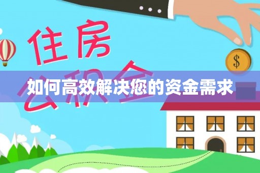 西畴如何高效解决您的资金需求